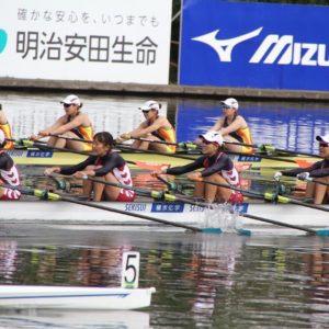 全日本選手権大会　女子舵手なしクォドルプル(4人漕ぎ)準優勝 S土屋愛3首藤多佳子2上田佳奈子B領木暦 