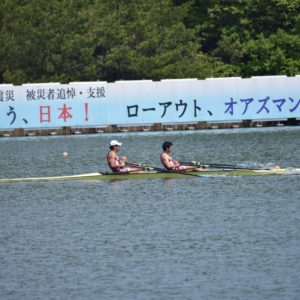 〈男子ダブルスカル〉優勝 メンバー（明治安田生命A） S陶山　B是澤